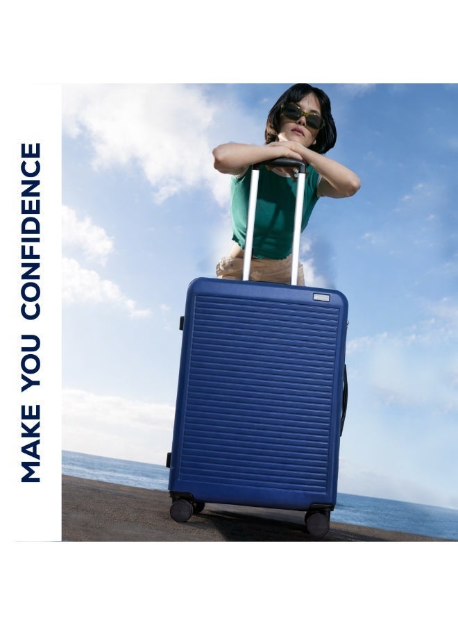 سبيس مجموعة حقائب سفر من 3 قطع صلبة بعجلات دوارة وخفيفة الوزن مصنوعة من مادة ABS، 28/24/20، أزرق داكن - Image 4